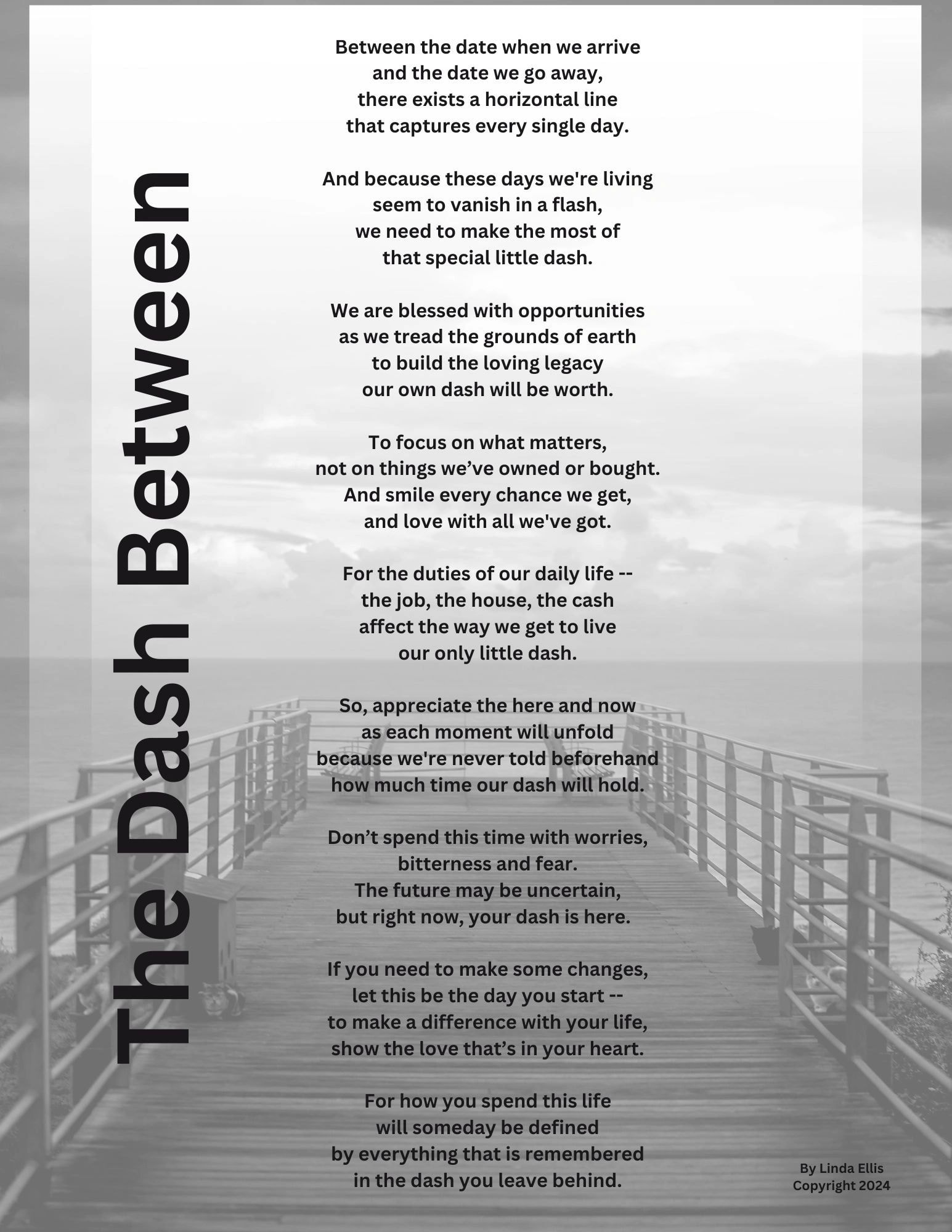 The Dash Between poem print download