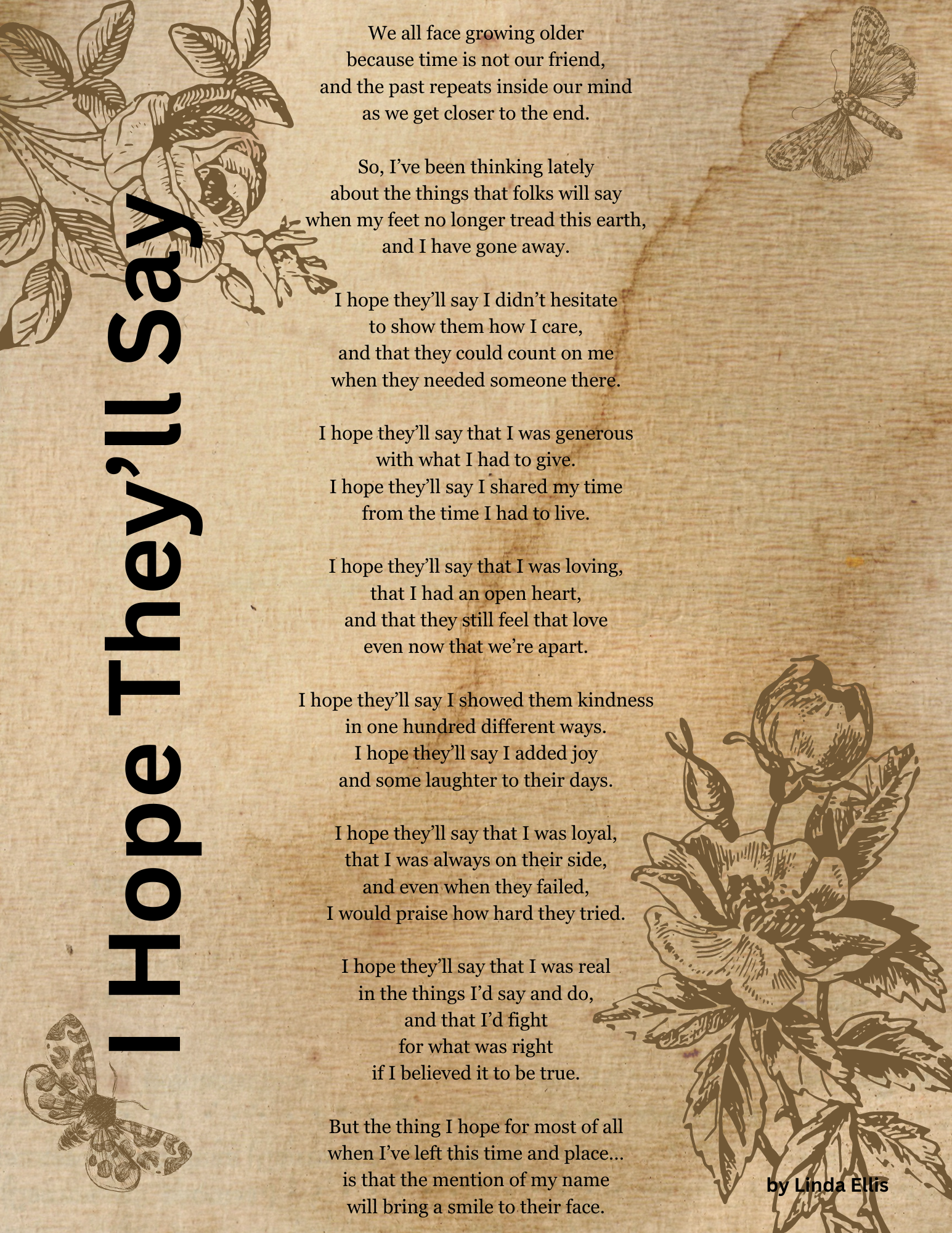 I Hope They'll Say poem printable download by Linda Ellis